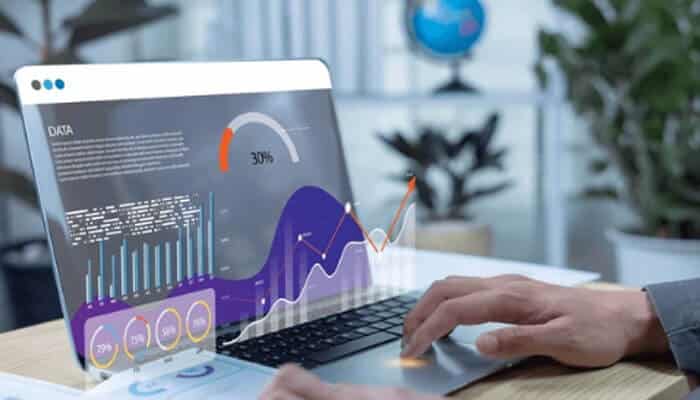 Security Finance Solutions for Smarter Financial Management - finsurancebiz - Finsurancebiz Security finance analytics dashboard displaying financial performance, risk metrics, and data-driven lending insights on a laptop screen