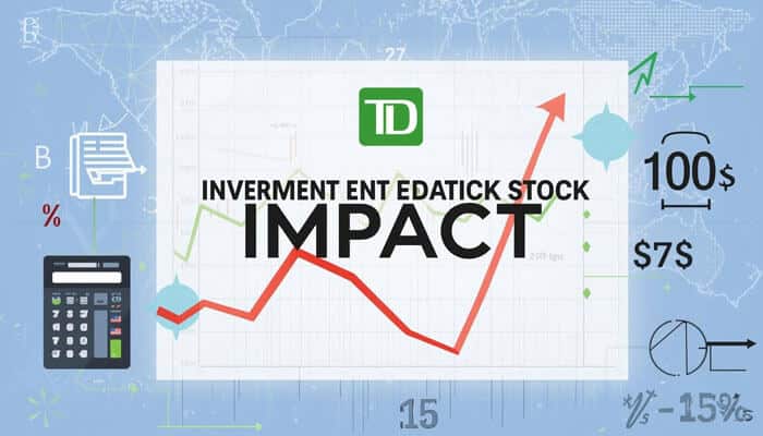 TD Stock Price: Understanding the Market Value and Its Impact on Investors - finsurancebiz - Finsurancebiz An infographic showing the upward trend of TD stock price with financial data points, including charts and calculations. The image highlights the impact of TD stock price movements, with TD Bank logo and key metrics like percentages, dollar amounts, and investment values in the background.