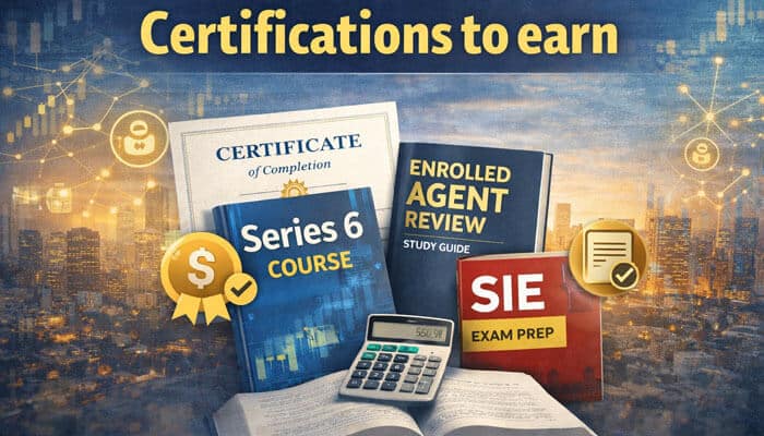 Best Finance Certifications Without Degree - Startupeditor - Finsurancebiz Can You Get Into Finance Without a Degree image showing finance certifications, exam prep books, and study materials for starting a finance career