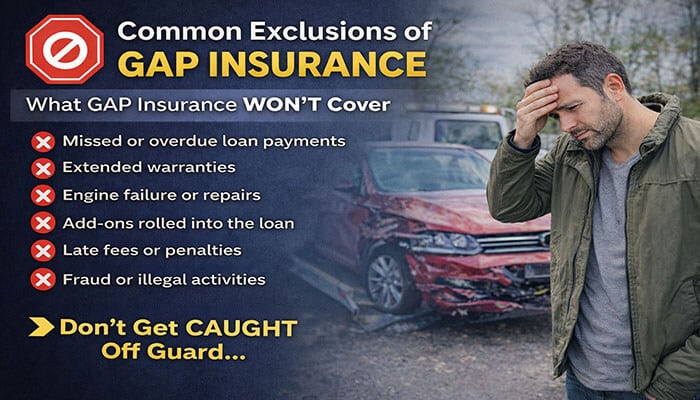 How Much Is GAP Insurance on a New Car? - finsurancebiz - Finsurancebiz How much is GAP insurance on a new car "Common exclusions of GAP insurance, including missed payments, engine failure, and illegal activities. Learn how much GAP insurance on a new car won’t cover."