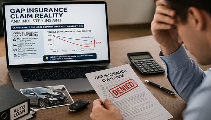 Gap Insurance Exclusions: What GAP Insurance Does NOT Cover (2026 Complete Guide) - finsurancebiz - Finsurancebiz gap insurance exclusions claim denied example gap insurance claim reality car loan depreciation chart