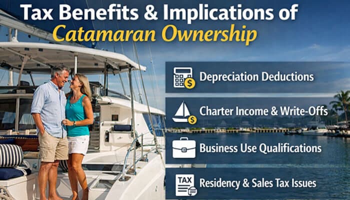 Tax Benefits and Implications of Catamaran Ownership - My Legal Opinion - Finsurancebiz How to Finance a Catamaran visual covering tax benefits and implications of catamaran ownership for buyers and owners