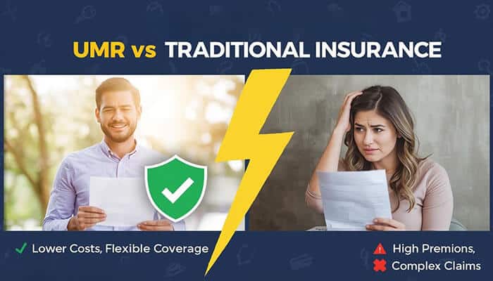 Is UMR Good Insurance? Honest 2026 Review, Coverage, Costs & Benefits - finsurancebiz - Finsurancebiz Is UMR Good Insurance comparison image showing UMR vs traditional insurance with lower costs and flexible coverage versus higher premiums and complex claims