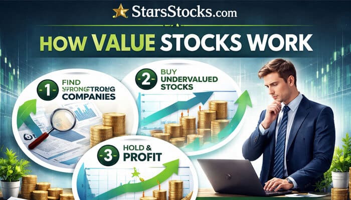How 5StarsStocks com Value Stocks Works - Finsurance Biz - Finsurancebiz 5StarsStocks.com Value Stocks: A step-by-step guide to value investing. Learn how to find strong companies, buy undervalued stocks, and hold for profit using key metrics like P/E ratios, earnings growth, and cash flow to maximize long-term returns.