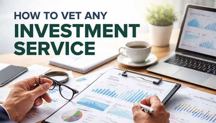 How to Vet Any Investment Service - Finsurance Biz - Finsurancebiz What Is Investment Advice Business RoarBiznes: A professional reviewing investment services using financial data and analysis. The image highlights the essential process of vetting investment services, reflecting RoarBiznes' approach to providing trustworthy and data-driven investment advice in 2026.