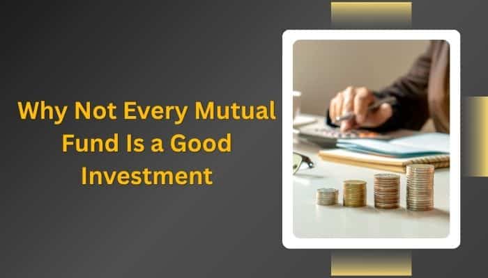 Why Is It So Important to Avoid Buying Single Stocks and Invest in Mutual Funds Instead? 7 Key Reasons - finsurancebiz - Finsurancebiz Why not every mutual fund is a good investment illustration showing stacked coins and an investor reviewing fund performance before investing.