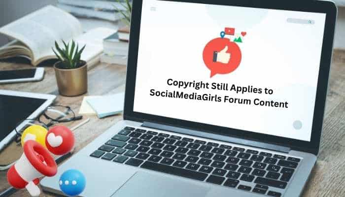SocialMediaGirls Forum 2026: Features, Privacy & Safety - finsurancebiz - Finsurancebiz Copyright still applies to SocialMediaGirls forum content displayed on a laptop