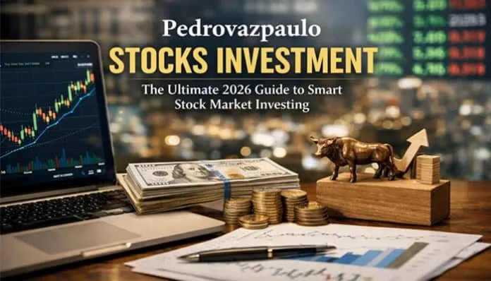 Pedrovazpaulo Stocks Investment: A stock market chart, money, and bull symbolizing smart investing for 2026.